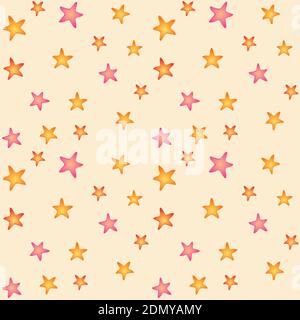 colorful stars pattern on a beige background Stock Vector