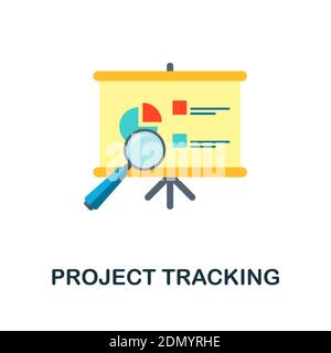 Project Tracking flat icon. Color simple element from work from home collection. Creative Project Tracking icon for web design, templates Stock Vector