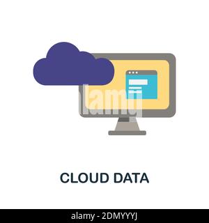 Cloud Data flat icon. Color simple element from work from home collection. Creative Cloud Data icon for web design, templates, infographics and more Stock Vector