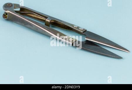 Small scissors for tailor, scissors for tearing and cutting thread Stock Photo