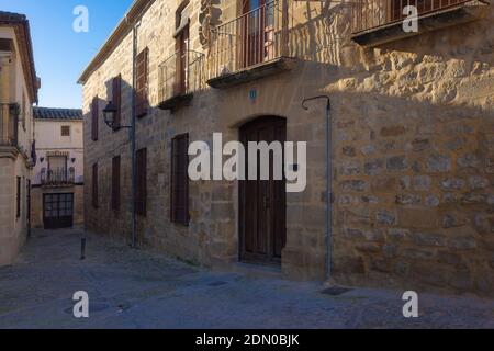 View of one of the streets of the medieval center of Baeza. Andalucia, Spain Stock Photo
