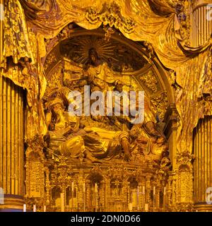 Detail of the altarpiece of the funerary enclosure of the Sacred Chapel of El Salvador. Ubeda, Andalusia, Spain Stock Photo