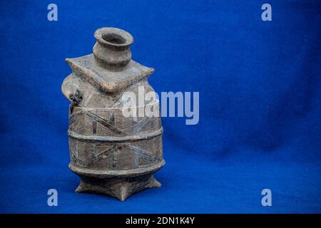 Congolese Rouge Pot, Carved from Wood. Acquired February 1978, Kinshasa, Congo. Stock Photo