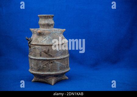 Congolese Rouge Pot, Carved from Wood. Acquired February 1978, Kinshasa, Congo. Stock Photo