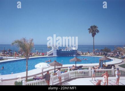 RONDA, SPAIN 9 JULY 1989: Spanish seaside resort Stock Photo