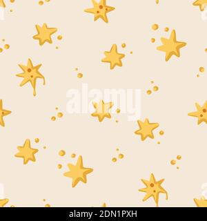 Cute stars seamless pattern. Vector abstract background. Childish color kid illustration. Stock Vector