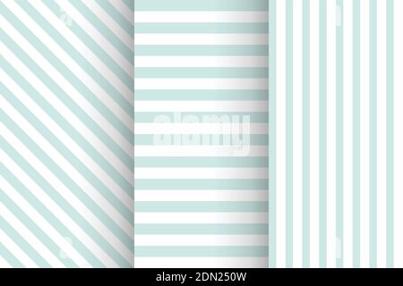 blue color stripes seamless pattern in set Stock Vector