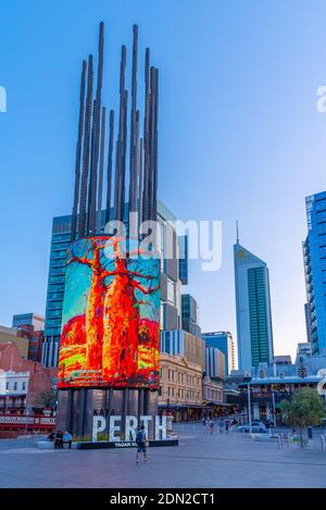 PERTH, AUSTRALIA, JANUARY 19, 2020: Perth Digital tower at the end of William street, Australia Stock Photo