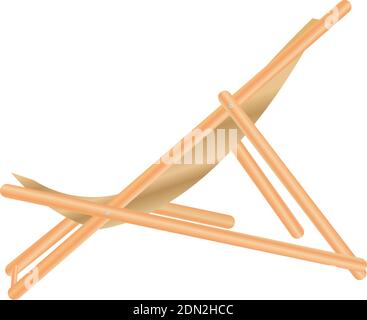 Isolated wooden beach chair Stock Vector