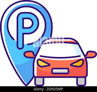 Parking area RGB color icon Stock Vector
