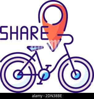 Bicycle sharing system RGB color icon Stock Vector
