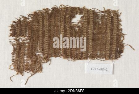 Fragment, Medium: cotton Technique: plain weave, warp stripes, Plain tabby. Narrow stripes in several shades of brown., Peru, before 1500, woven textiles, Fragment Stock Photo