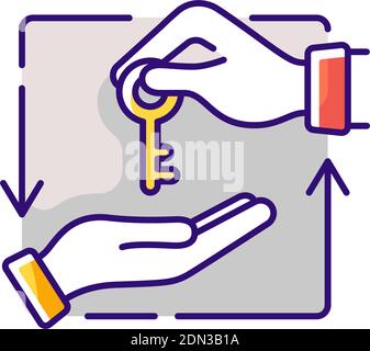 Leasing RGB color icon Stock Vector