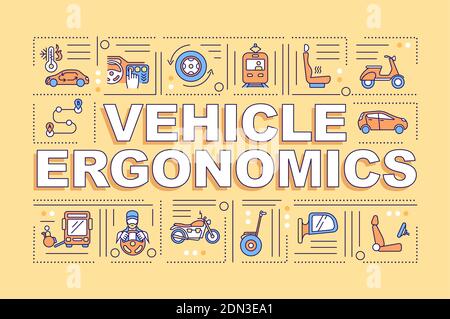 Vehicle ergonomics word concepts banner Stock Vector