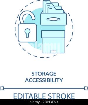 Storage accessibility concept icon Stock Vector