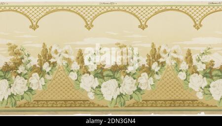 Frieze, Machine-printed paper, Landscape design with architectural ...