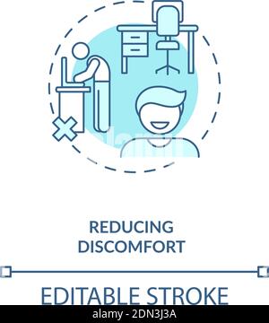 Reducing discomfort concept icon Stock Vector