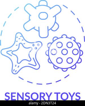 Sensory toys blue gradient concept icon Stock Vector