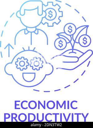 Economic productivity blue gradient concept icon Stock Vector