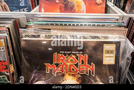 Iron Maiden vinyl album in record store Stock Photo - Alamy