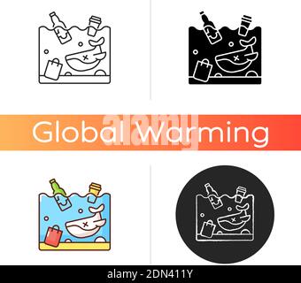 Ocean pollution icon Stock Vector