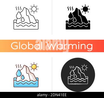 Melting glaciers icon Stock Vector