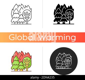 Forest fires icon Stock Vector