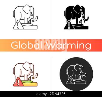 Biosphere extinction icon Stock Vector