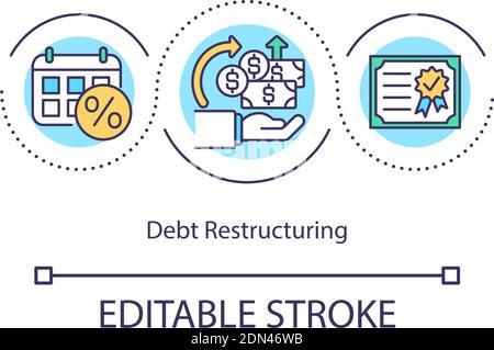 Debt restructuring concept icon Stock Vector