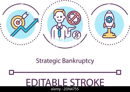 Strategic bankruptcy concept icon Stock Vector