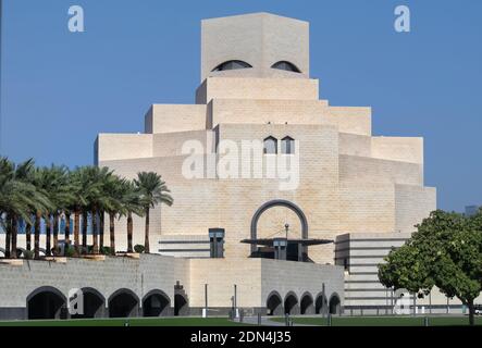 View of Museum of Islamic Arts, it is one of the main tourist attraction of Qatar. Stock Photo