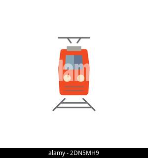 Train color icon vector front view. Simple sign, logo. Stock Vector