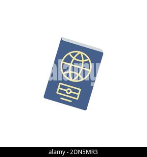 biometric passport color icon vector. Simple sign, logo. Foreign passport icon. Visa, document, arrival. Customs house concept. citizenship, immigrati Stock Vector