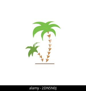 Palms tree color icon vector. palm coconut tree Simple sign, logo. Stock Vector