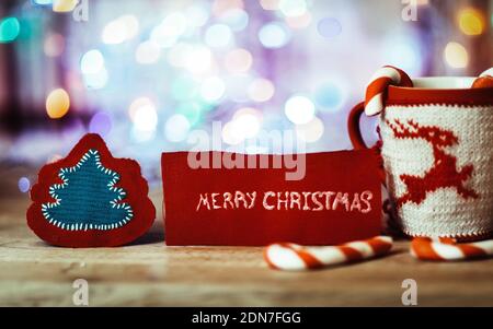 Knitting seamless pattern witch drcoration knitting stylish text. photo with copy space Stock Photo