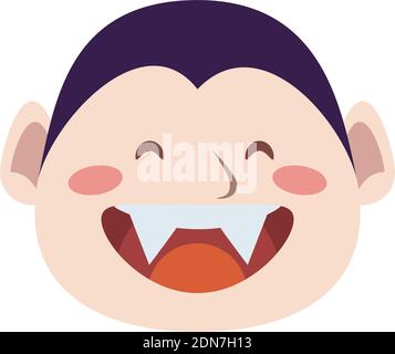 cute little boy dressed as a dracula head character vector illustration design Stock Vector