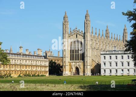King's College Chapel in the University of Cambridge, viewed from the Backs, Cambridge Cambridgeshire England United Kingdom UK Stock Photo