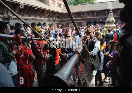 Patan, Kathmandu. during the Dasainnational religious festival in Nepal Stock Photo