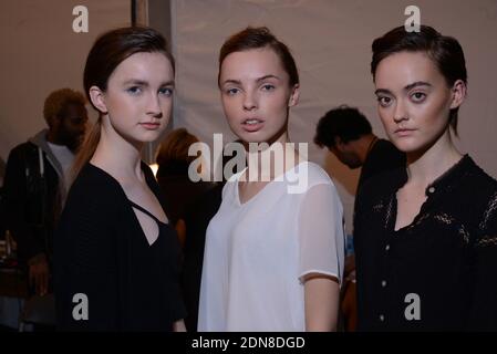 Models prepare backstage at the Ready To Fish fashion show during Mercedes-Benz Fashion Week Fall 2015 at The Salon at Lincoln Center in New York City, NY, USA, on February 16, 2015. Photo by Richard Davis/ABACAPRESS.COM Stock Photo