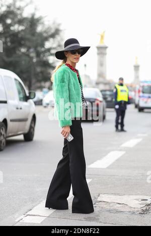 Street style, Elina Halimi arriving at Chanel Spring-Summer 2015 Haute Couture collection show held at Le Grand Palais in Paris, France, on January 27th, 2015. Photo by Marie-Paola Bertrand-Hillion/ABACAPRESS.COM Stock Photo