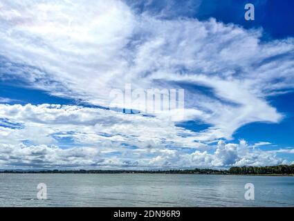 Beautiful cloud formation after a stormy weather over Redcliffe Peninsula, Queensland Stock Photo