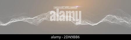 Grey background for Business presentation. Ai Future technology background. Artificial intelligence. Big Data Business Concept. Stock Vector