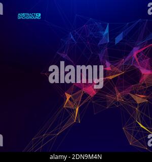 Colorful data abstract infographic. Data sorting color flow. Bigdata abstract plexus vector background. Stock Vector