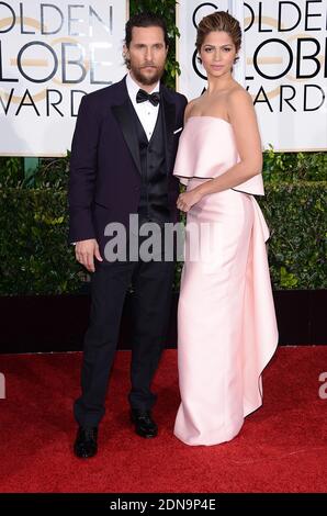 Matthew McConaughey and Camila Alves arriving at the 72nd annual Golden Globe Awards held at the Beverly Hilton in Beverly Hills, Los Angeles, CA, USA, January 11, 2015. Photo By Lionel Hahn/ABACAPRESS.COM Stock Photo