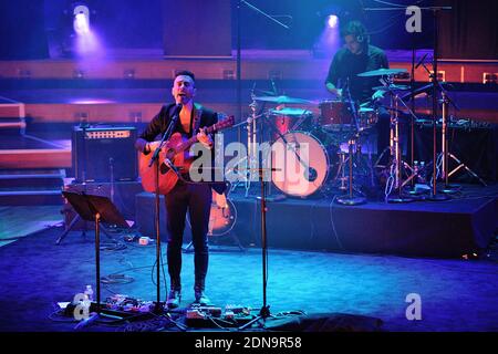 Asaf Avidan performing during a concert given to promote his new album 'Gold Shadow' on France Inter radio station at the Maison de la Radio in Paris, France, on January 09, 2015. Photo by Aurore Marechal/ABACAPRESS.COM Stock Photo