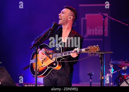 Asaf Avidan performing during a concert given to promote his new album 'Gold Shadow' on France Inter radio station at the Maison de la Radio in Paris, France, on January 09, 2015. Photo by Aurore Marechal/ABACAPRESS.COM Stock Photo