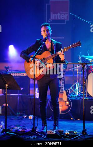 Asaf Avidan performing during a concert given to promote his new album 'Gold Shadow' on France Inter radio station at the Maison de la Radio in Paris, France, on January 09, 2015. Photo by Aurore Marechal/ABACAPRESS.COM Stock Photo