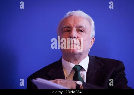 French chef Alain Ducasse attending a press conference for 'Gout de France/Good France' held at the Ministery of Foreign Affairs, in Paris, France on January 21, 2015. Photo by Audrey Poree/ABACAPRESS.COM Stock Photo