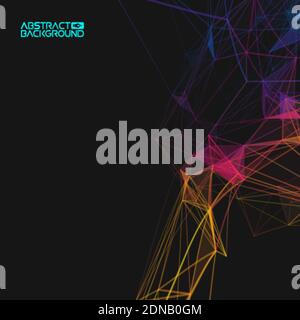 Colorful data abstract infographic. Data sorting color flow. Bigdata abstract plexus vector background. Stock Vector