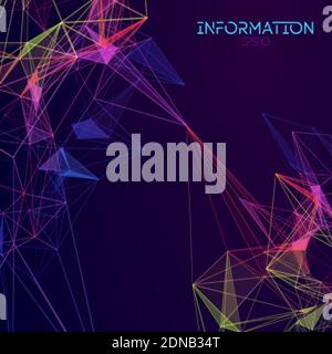 Colorful data abstract infographic. Data sorting color flow. Bigdata abstract plexus vector background. Stock Vector
